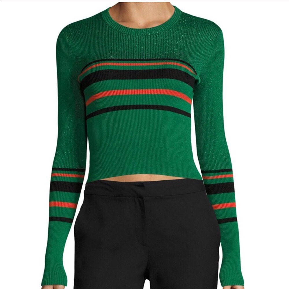 Diane Von Furstenberg Metallic cropped sweater